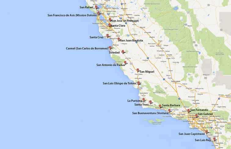 California Missions Map / Californië