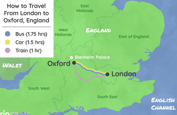 Londen naar Oxford per trein, bus en auto / Engeland