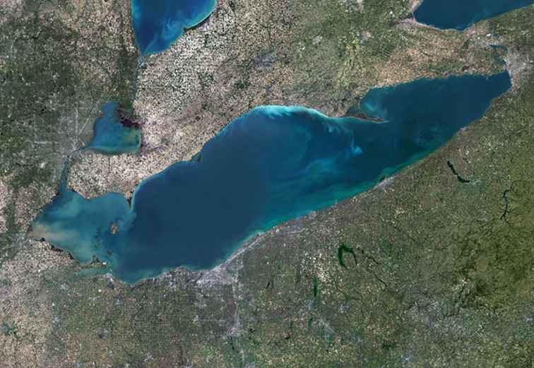 Overzicht van Lake Erie van Cleveland / Ohio