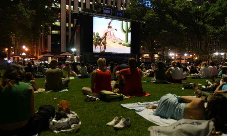 Zomerfilms buitenshuis in New York City / New York