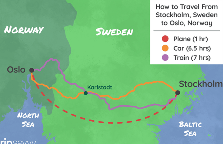 Hur man kommer från Stockholm, Sverige, till Oslo, Norge / Sverige