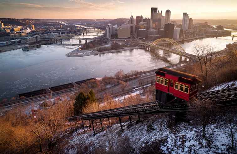 Overzicht van Pittsburgh in de winter / Pennsylvania