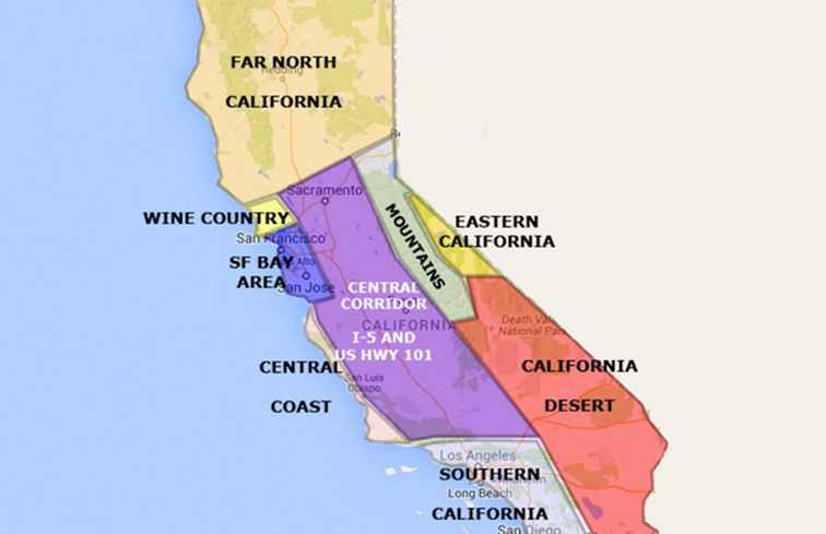 Una mappa delle migliori regioni della California