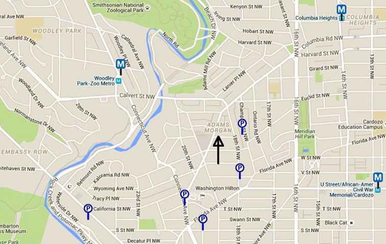 Adams Morgan Mappa, Indicazioni e Parcheggio / Washington DC.