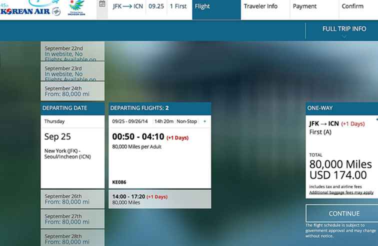 Hoe Korean Air Skypass Awards online te boeken / luchtvaartmaatschappijen