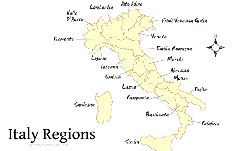 karta över regioner italien Italien Regioner Karta / Italien | Gevgelija Tourism   Bli en 