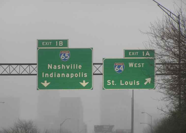 Louisville, Kentucky Kilometerstand en geschatte rijtijden / Kentucky