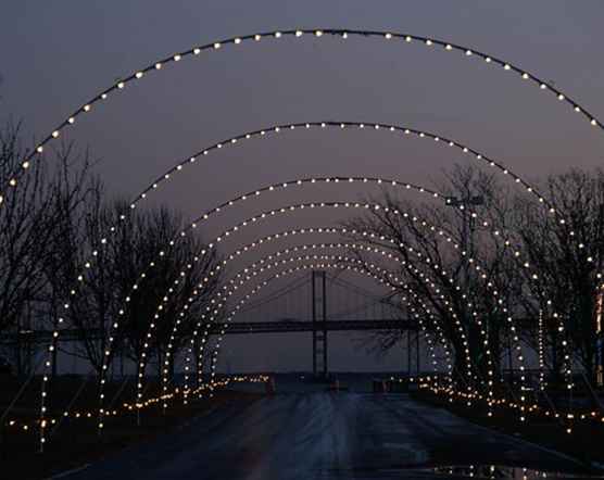 Fotos von Lichter auf der Bucht am Sandy Point State Park / Washington, D.C.