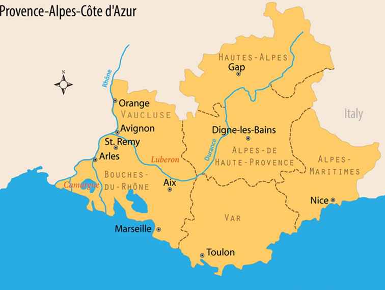 Mappa di Provenza e guida turistica illustrata / Francia
