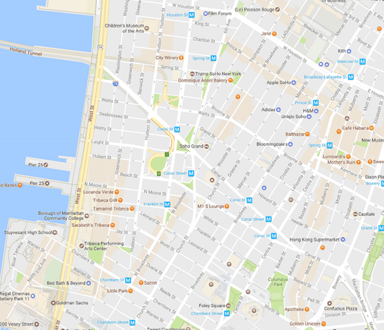 SoHo / TriBeCa Neighborhood Map / New York