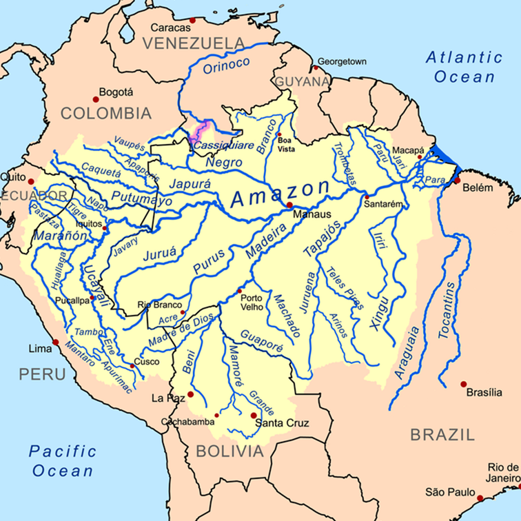 Die längsten Flüsse in Peru