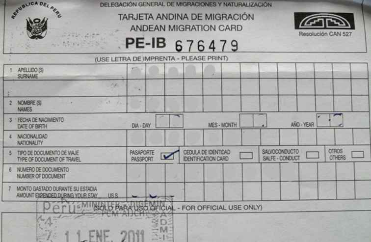 Le visa Visa Overstay Fine / Pérou