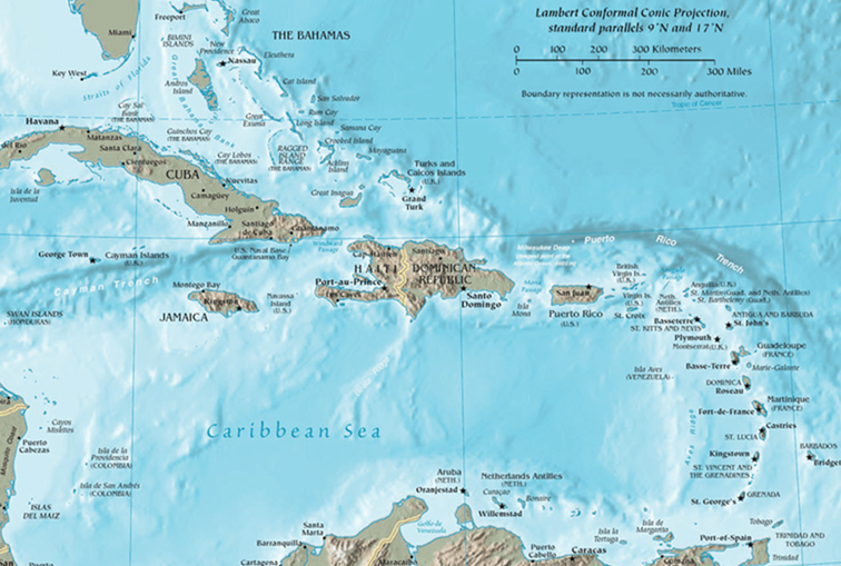 Verwenden Sie karibische Karten, um zu sehen, wohin Ihre Kreuzfahrt geht / Karibik