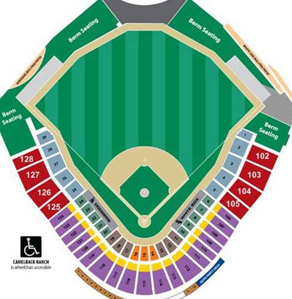 Camelback Ranch-Glendale Stadium sätesdiagram / Arizona