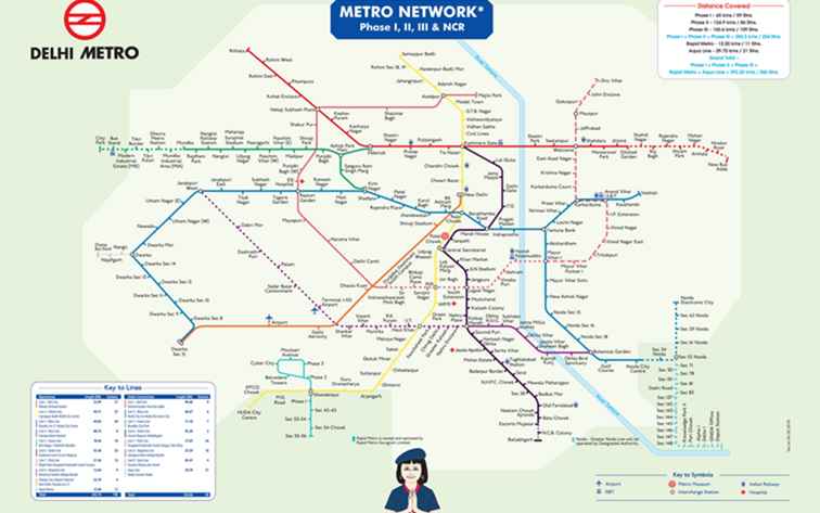 Mappa della metropolitana di Delhi per i viaggi in treno