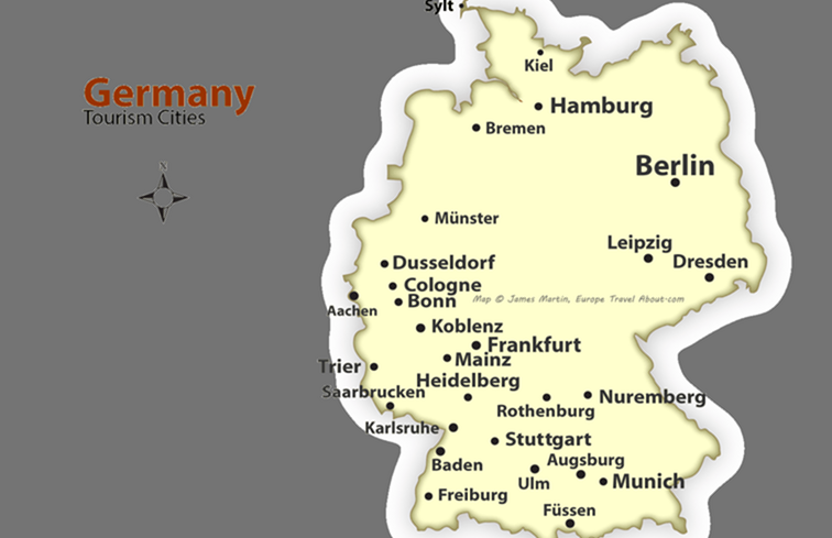 Germania Mappa delle città e guida di viaggio / Germania