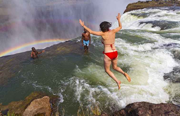 Leben am Rand Schwimmen am Devil's Pool, Victoria Falls