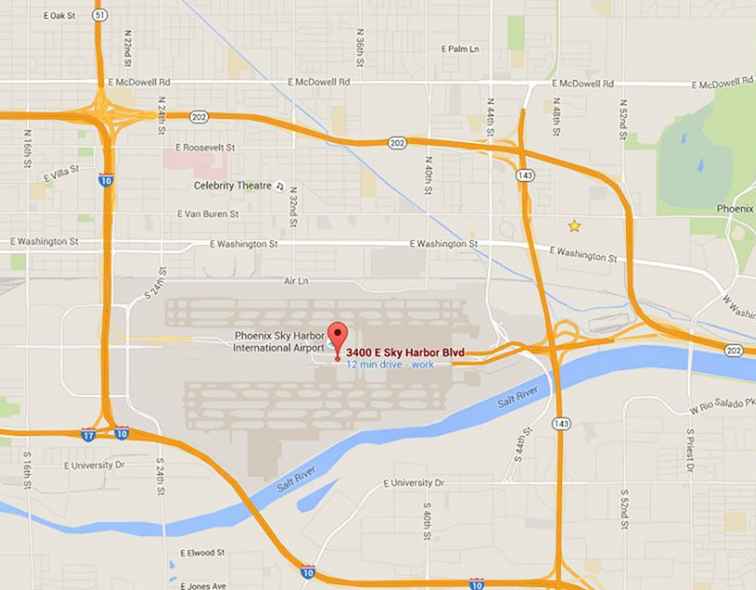 Mapa e indicaciones para llegar al aeropuerto Phoenix Sky Harbor / Arizona