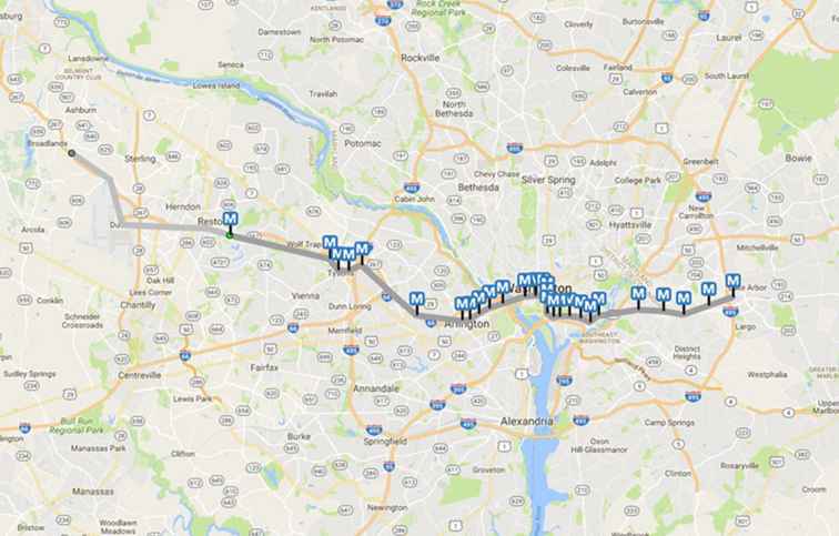 Metro Silver Line Map - Dulles Metrorail Extension / Washington, D.C..