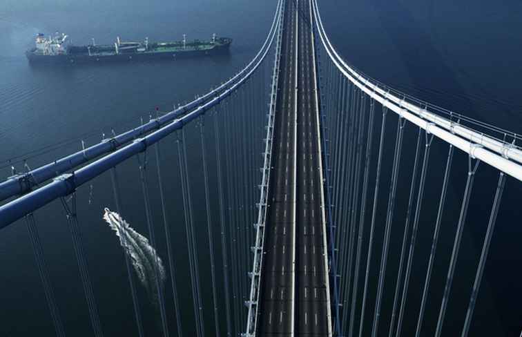 Geen fietsen toegestaan ​​De Verrazano-brug / New York