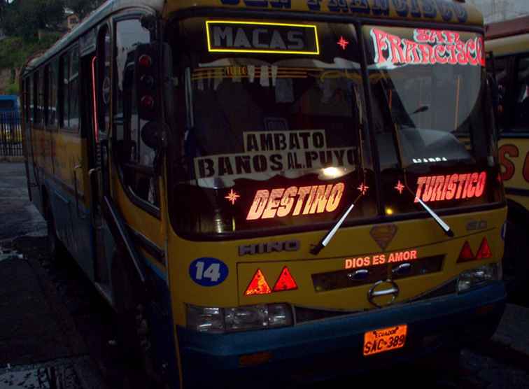 Panoramica del sistema di autobus e pullman in Ecuador