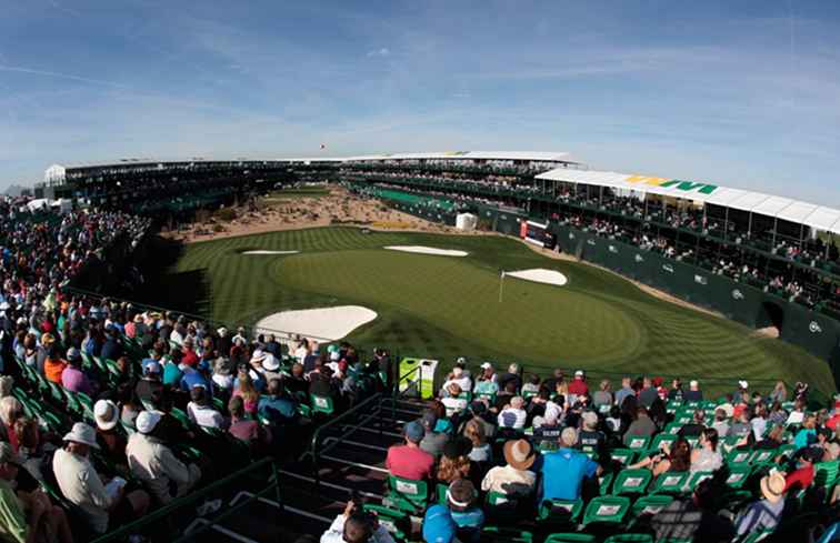 De 16e hole bij het afvalbeheer Phoenix Open / Arizona