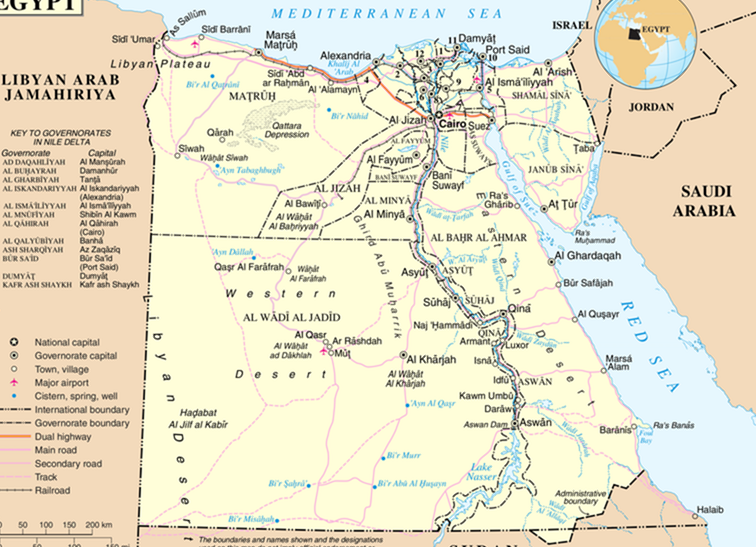 Égypte Carte du pays et informations essentielles / Egypte