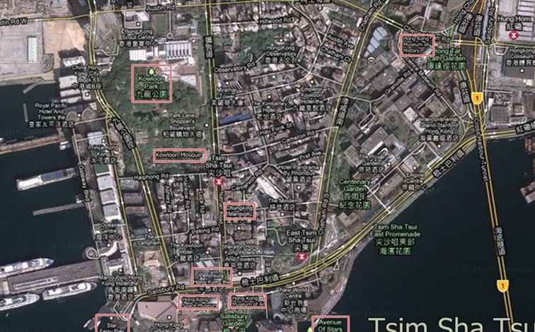 Mapa de Tsim Sha Tsui en Hong Kong / Hong Kong