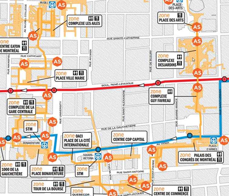 Montreal Underground City Map / Montreal