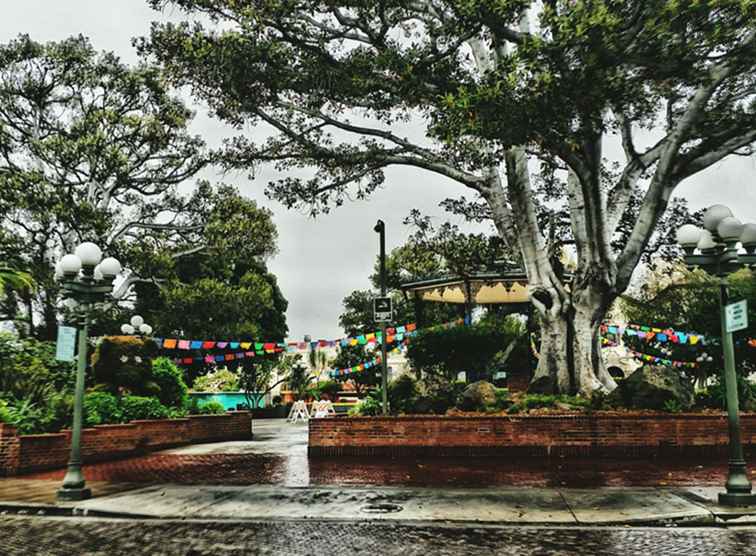 Olvera Street Mexican Marketplace på El Pueblo de Los Angeles / kalifornien