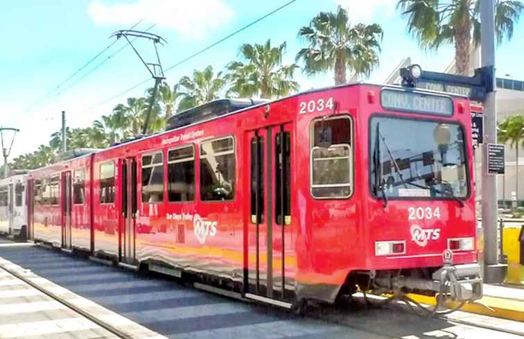 Rider San Diego Trolley steg för steg / kalifornien