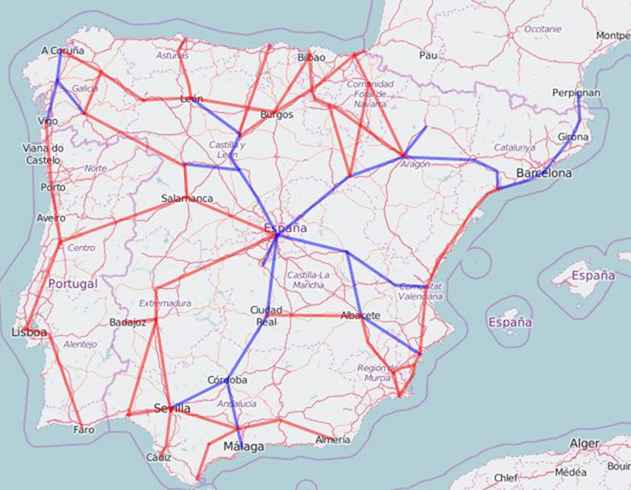 Spanien Rail Map och Transport Guide / spanien