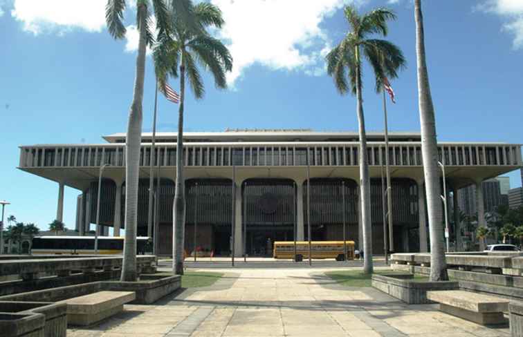 Een bezoek aan het gebouw en het terrein van het Capitool van Hawaï / Hawaii