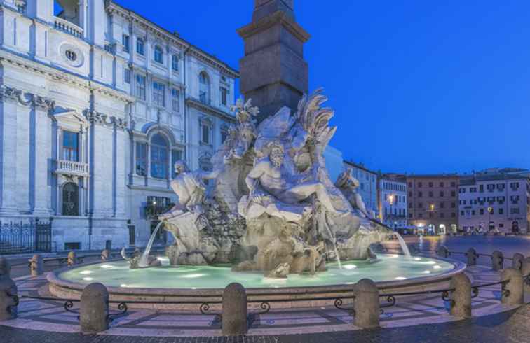 Vandringstur på Piazza Navona i Rom / Italien