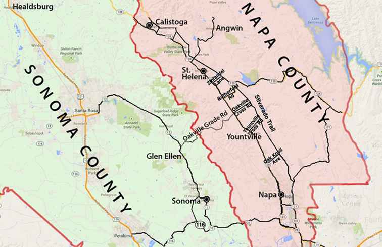 Mapa de Napa y Sonoma Wine Country / California