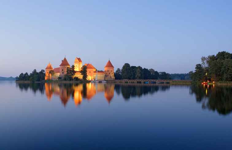 Die berühmte mittelalterliche Burg von Trakai Castle in Litauen / Baltikum