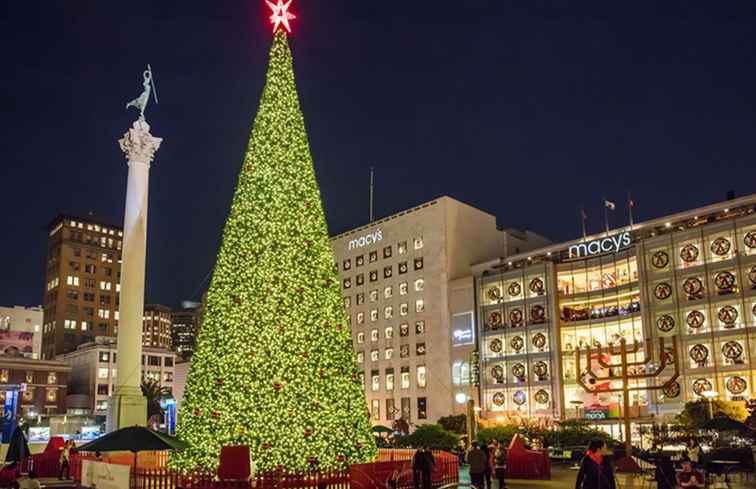 10 tolle Ansichten von San Francisco Union Square zu Weihnachten / Kalifornien