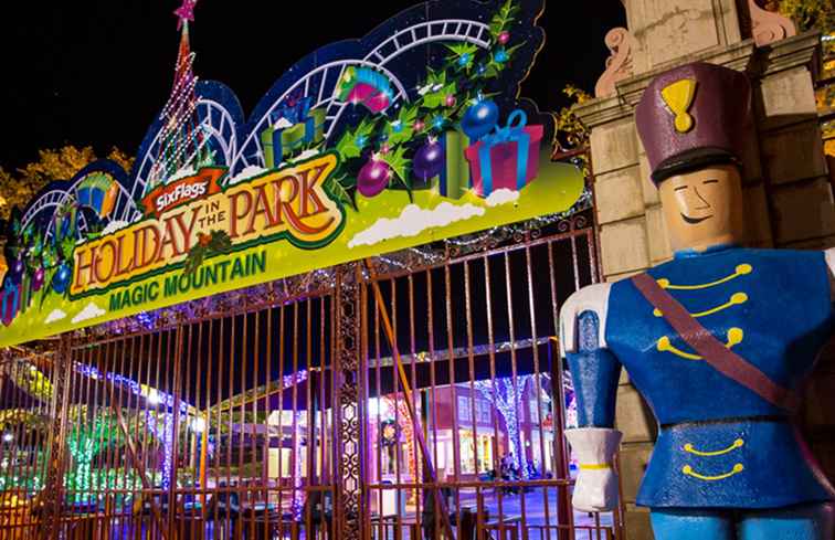 Semester i parken vid Six Flags Magic Mountain 2017-18 / kalifornien