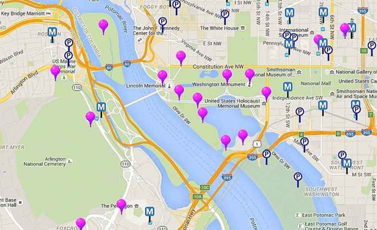 mappa delle attrazioni di washington dc