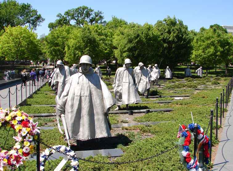 Foto dei memoriali dei veterani della guerra di Corea / Washington DC.