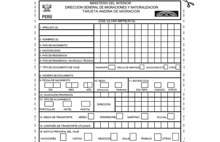 Peru Turist Visa Extensions (TAM) / peru