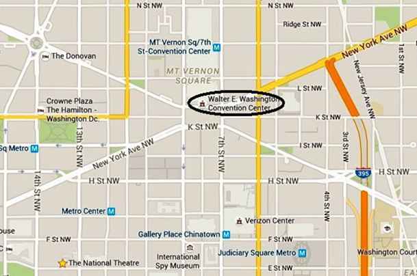 Washington Convention Center Karte und Wegbeschreibung / Washington, D.C.