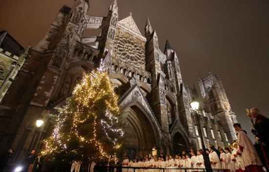 Westminster Abbey op kerstavond