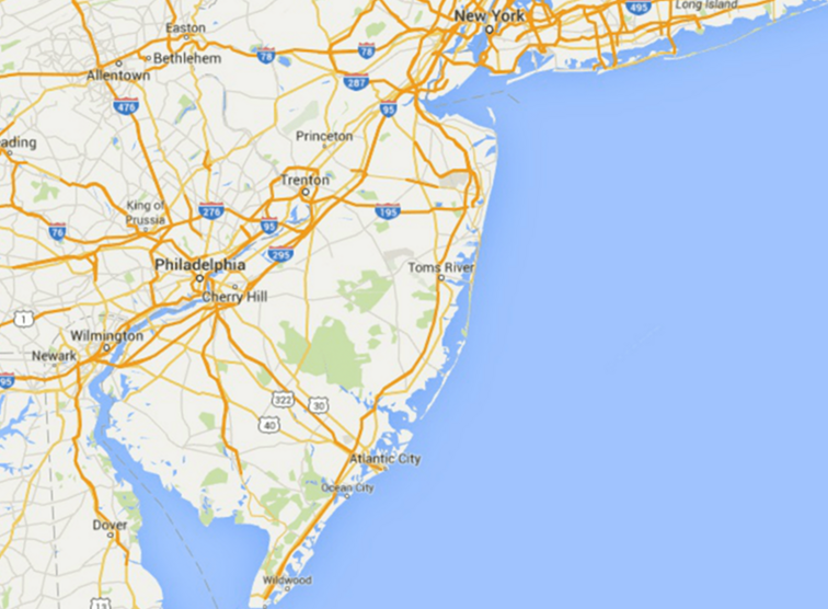 Mappe del Jersey Shore